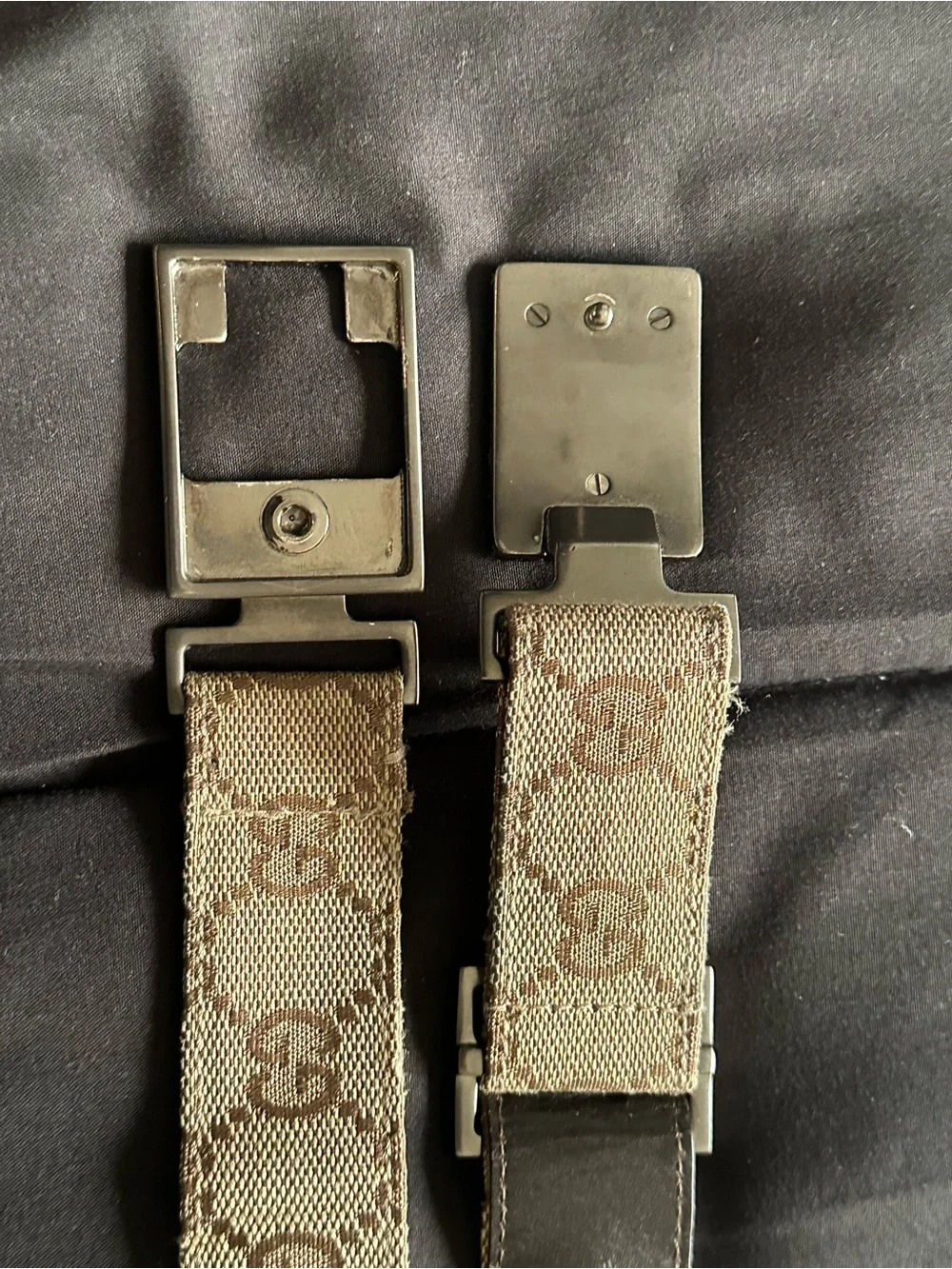 Gucci GG Monogram Canvas Belt in Brown and Tan
